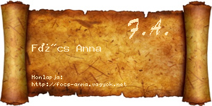 Föcs Anna névjegykártya